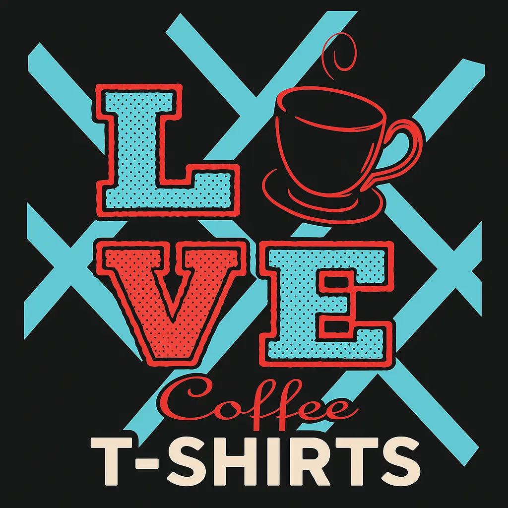 Love Coffee T Shirts collection – retro coffee shirt design with steaming coffee cup, cute coffee lover tee, barista t-shirt, caffeine lover apparel