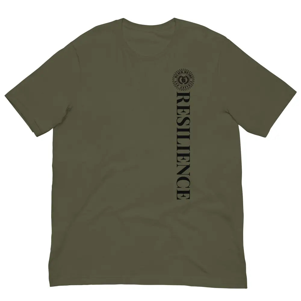 Anchor Strength T-shirt by Black Heart Tees Clothing – Symbolizing Resilience and Inner Strength (Front View, Military Green)