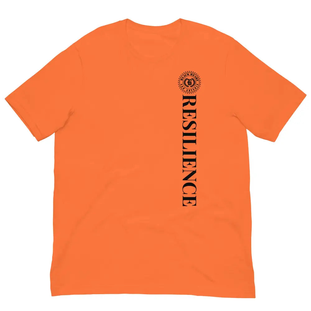 Anchor Strength T-shirt by Black Heart Tees Clothing – Symbolizing Resilience and Inner Strength (Front View, Orange)