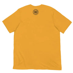 Back View of Queen Graphic Tee in Mustard Yellow – Empowering Women’s T-Shirt by Black Heart Tees Clothing