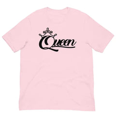 Front View of Queen Graphic Tee in Pink – Empowering Women’s T-Shirt by Black Heart Tees Clothing