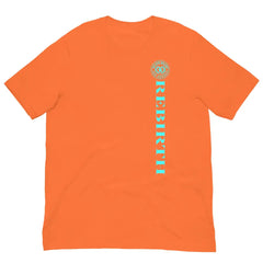 Rebirth Phoenix Tee – Orange cotton t-shirt by Black Heart Tees Clothing featuring phoenix rising from ashes design, symbolizing strength, rebirth, and hope. (Front View)
