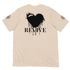Revive Black Heart Tee – Soft Cream cotton t-shirt by Black Heart Tees Clothing featuring bold Black Heart design, symbolizing resilience, renewal, and inner strength. (Back View)