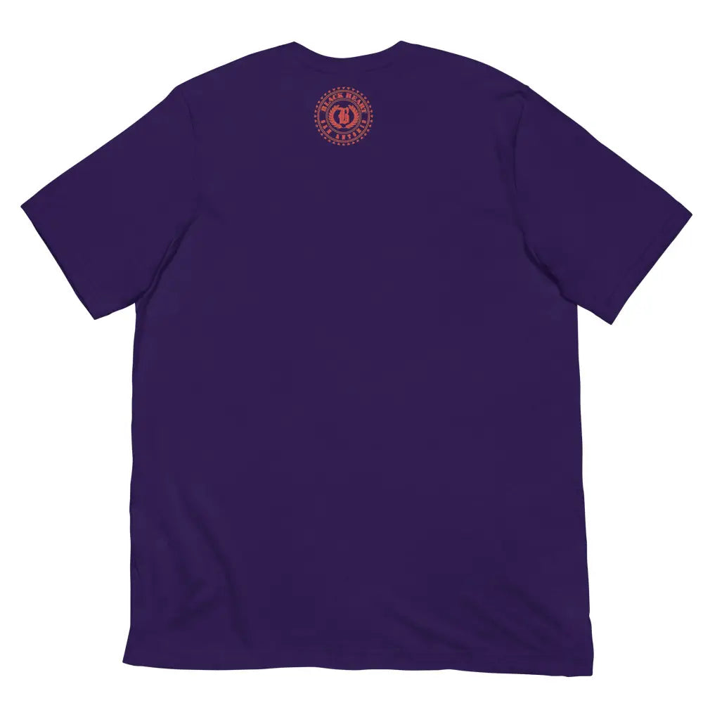 Be a Rose in Your Darkness graphic tee in Purple – rose and skull artwork representing strength and perseverance (Back View)