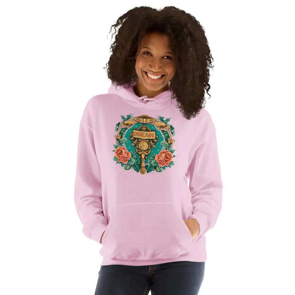 Women’s Dream Hoodie – Motivational Streetwear Pullover | Black Heart Tees - Light Pink / S