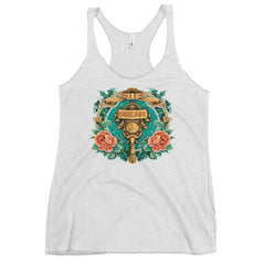 Women's heather white Dream tank – lightweight motivational streetwear by Black Heart Tees.