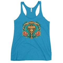 Vibrant turquoise Dream tank top with racerback cut – inspiring everyday style for women.