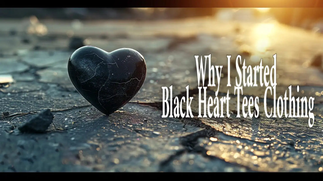 Black Heart on a cracked ground with the sun glaring in the background. Title: Why I Started Black Heart Tees Clothing.