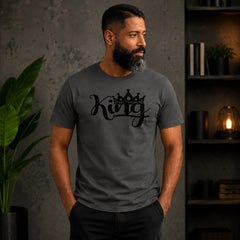 King Tee - dark grey with black crown graphic - men's motivational apparel