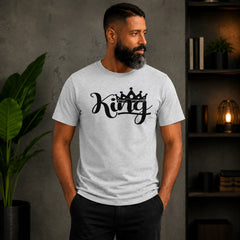 King Tee - sport grey with black crown graphic - men's motivational apparel