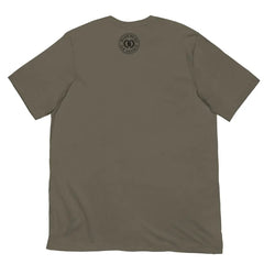 Back View of Queen Graphic Tee in Army Green – Empowering Women’s T-Shirt by Black Heart Tees Clothing 