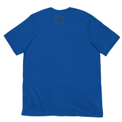 Back View of Queen Graphic Tee in Royal Blue – Empowering Women’s T-Shirt by Black Heart Tees Clothing 