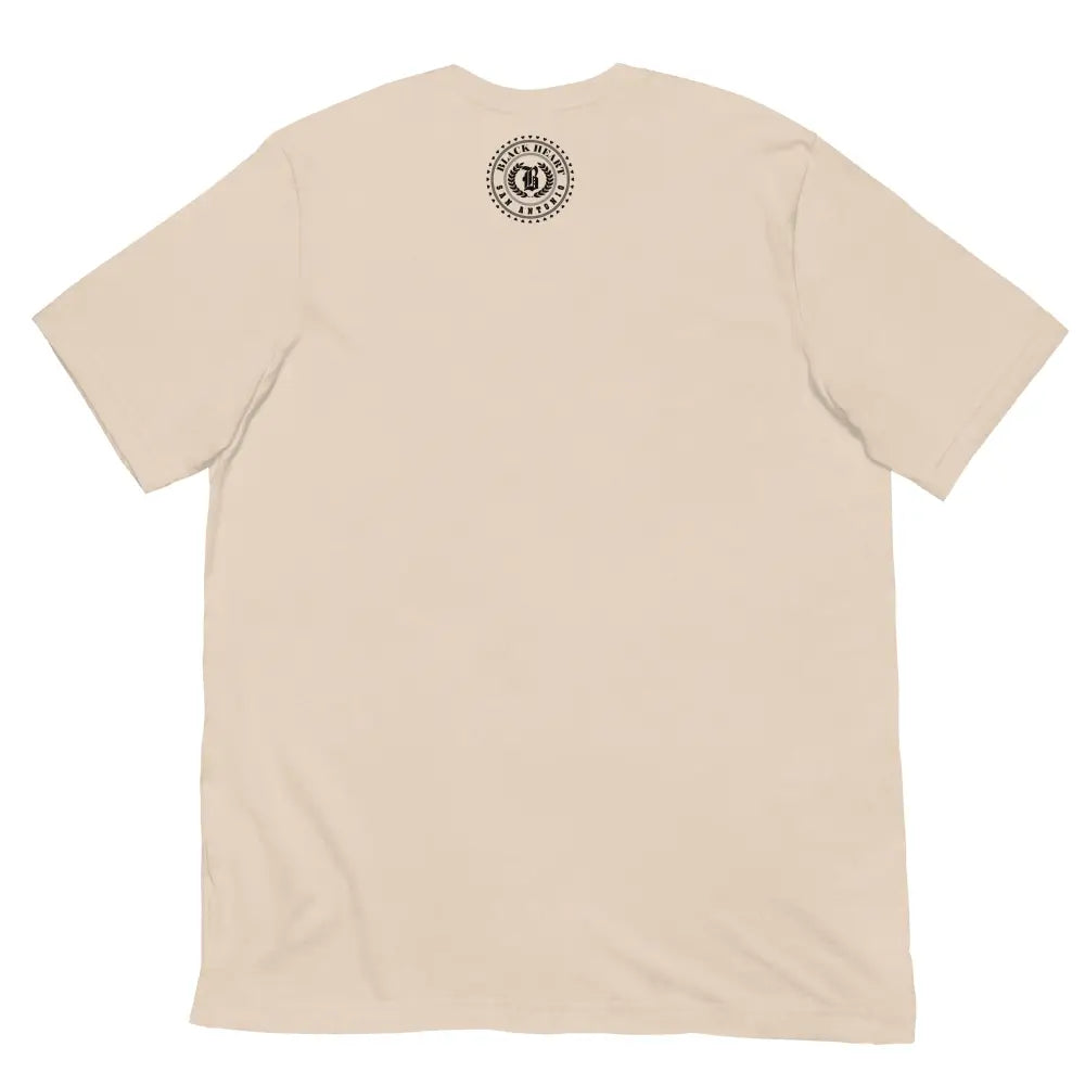 Back View of Queen Graphic Tee in Soft Cream – Empowering Women’s T-Shirt by Black Heart Tees Clothing 