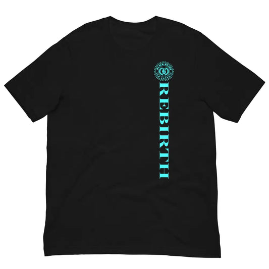 Rebirth Phoenix Tee – Black cotton t-shirt by Black Heart Tees Clothing featuring phoenix rising from ashes design, symbolizing strength, rebirth, and hope. (Front View)