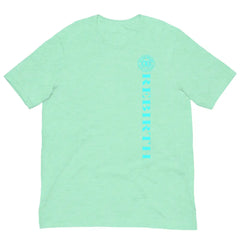 Rebirth Phoenix Tee – Mint cotton t-shirt by Black Heart Tees Clothing featuring phoenix rising from ashes design, symbolizing strength, rebirth, and hope. (Front View)