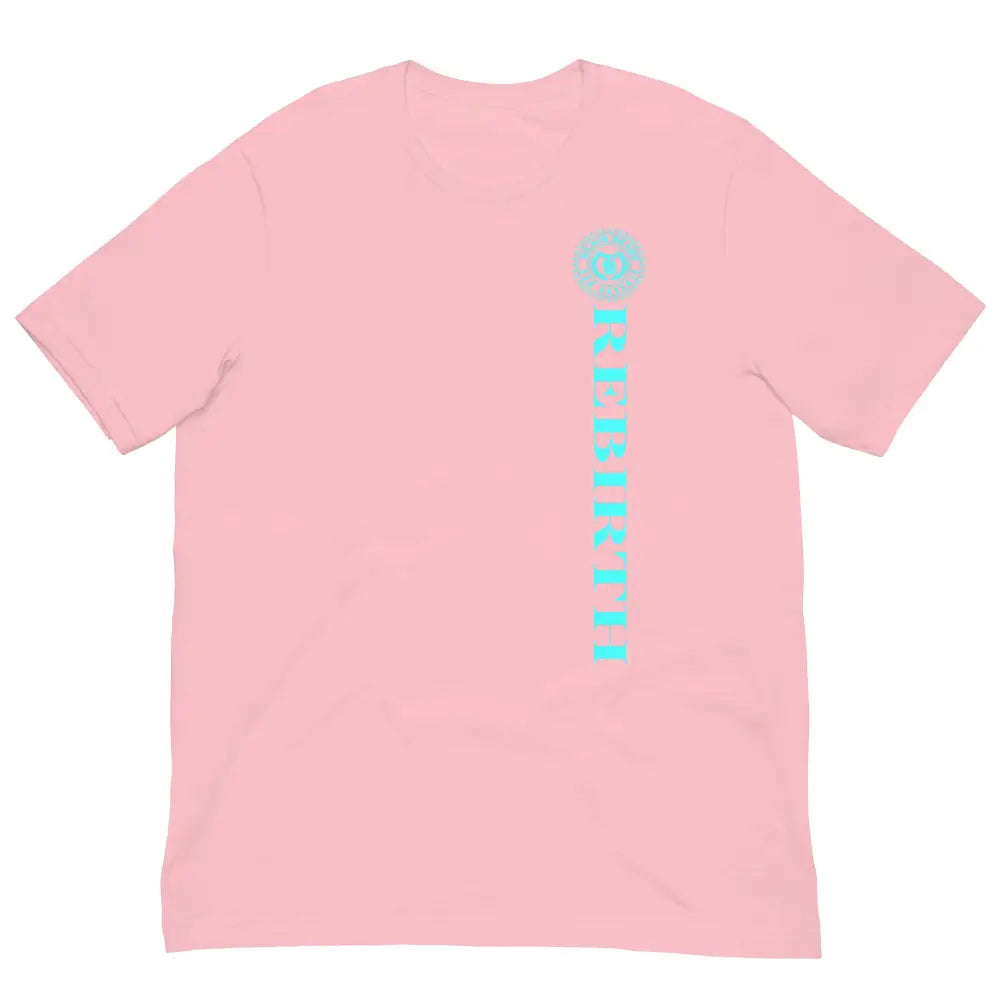 Rebirth Phoenix Tee – Pink cotton t-shirt by Black Heart Tees Clothing featuring phoenix rising from ashes design, symbolizing strength, rebirth, and hope. (Front View)