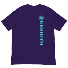 Rebirth Phoenix Tee – Purple cotton t-shirt by Black Heart Tees Clothing featuring phoenix rising from ashes design, symbolizing strength, rebirth, and hope. (Front View)