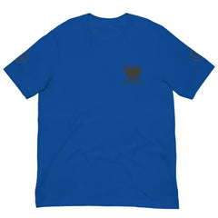 Revive Black Heart Tee – Royal Blue cotton t-shirt by Black Heart Tees Clothing featuring bold Black Heart design, symbolizing resilience, renewal, and inner strength. (Front View)
