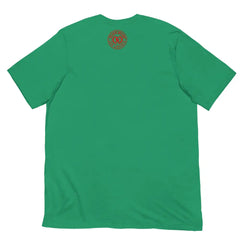 Be a Rose in Your Darkness graphic tee in Kelly Green – rose and skull artwork representing strength and perseverance (Back View)